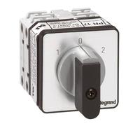 Legrand 027436 PR17 Commutateur à Cames Inverseur avec Position Arrêt 45°, Fixation par Vis sur Porte, 2P, 4 Contacts