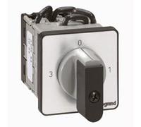 Legrand 027503 PR12 Commutateur à Cames 3 Directions avec Position Arrêt, Fixation par Vis sur Porte, 2P, 6 Contacts