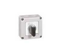 Legrand 027711 PR12 Commutateur à Cames Interrupteur Marche/Arrêt avec Boîtier, 2P, 2 Contacts, 76mm x 76mm