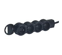 Legrand 050208 Rallonge Multiprise 4 Prise avec Cordon 3m, Courant 2P+T, 16A, 230V, Noir