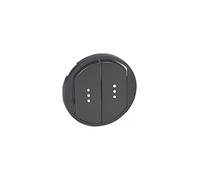 Legrand 067904 Enjoliveur Céliane pour Double Interrupteur, Poussoir à Voyant, Finition Graphite