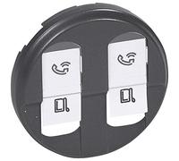 Legrand 067952 Enjoliveur Céliane pour Prise Double RJ45, Finition Graphite, Lot de 10