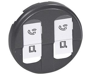 Legrand 067952 Enjoliveur Céliane pour Prise Double RJ45, Finition Graphite, Lot de 10