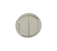 Legrand Enjoliveur large Céliane 068302 pour double interrupteur, va-et-vient ou poussoir, finition titane