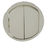 Legrand 068302 Enjoliveur Large Céliane pour Double Interrupteur, Va-et-vient ou Poussoir, Finition Titane