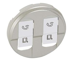 Legrand 068552 Enjoliveur Céliane pour Prise Double RJ45, Finition Titane, Lot de 10