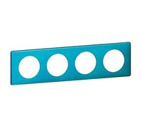 Legrand 068774 Plaque Céliane Métal 4 Postes, Finition Blue Snake