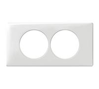 Legrand 068808 Plaque Céliane Laqué 2 Postes pour Rénovation Entraxe 57mm, Finition Blanc, Lot de 2