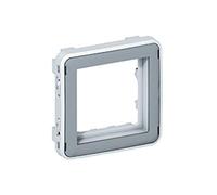 Legrand 069582 Adaptateur Étanche sans Volet Plexo Composable IP20 pour Fonction Mosaic 2 Modules, Gris/Blanc