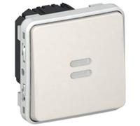 Legrand 069604 Interrupteur Temporisé Lumineux Étanche Plexo Composable IP55, 230V, 50Hz ou 60Hz, Blanc