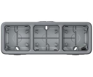 Legrand 069680 Boîtier Étanche à Embouts 3 Postes Horizontaux Plexo Composable IP55, Gris