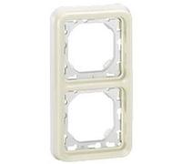 Legrand Support plaque étanche 069696 2 postes verticaux Plexo composable Blanc