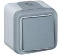 Legrand 069720 Poussoir Étanche No, Plexo Complet Saillie, 10A, Gris