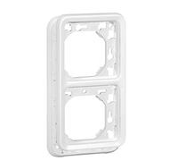 Legrand 070749 Support Étanche Plaque 2 Postes, Verticaux Plexo Composable, Blanc Artic Antimicrobien