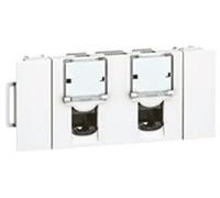Double prise RJ45 C6 FTP - pour goulotte à clippage direct - 3 modules - blanc - Mosaic LEGRAND