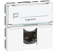 Legrand 076576 Prise Catégorie6A Stp à Blindage Métal Mosaic, 2 Modules, Blanc