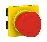 Legrand Poussoir d'arrêt d'urgence 076602 – 2 modules, déverrouillable 1/4 tour – Rouge/Jaune