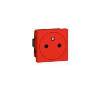 Legrand 077133 Prise de Surface Mosaic avec Connexion par Bornes Automatiques, Courant 2P+T, 2 Modules, Rouge Antimicrobien