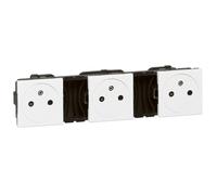 Legrand 077136 Triple Prise de Surface Précâblées Mosaic, Courant 2P+T, 3x2 Modules, Blanc
