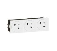 Legrand 077143L Prise de courant triple 2P+T Mosaic link 6mod. Blanc