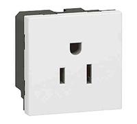 Legrand 077504 Euro-US Mosaic 2P+T, 15A Standard Prise de Courant, 2 Module, Blanc
