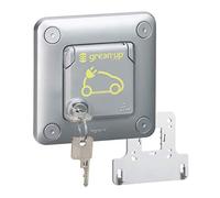 Legrand 077898 IP55 IK10 Encastrée Prise avec Volet Verrouillé Green'up Access pour Véhicule Électrique, Modes 1 ou 2, 16A, 230V
