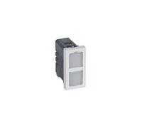 Legrand 078502 Mosaic Voyant, Double, 230V, 1W, 1 Module avec 4 Étiquettes de Couleur, Antimicrobien