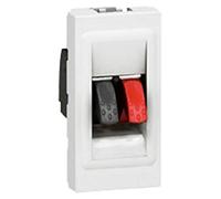 Legrand Prise haut-parleur Mosaic 078750 – 1 module, bornier 4 mm², audio stéréo, blanc