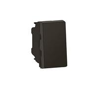 Legrand Poussoir inverseur Mosaic 079130L Easy-Led, 6A, 250V, 1 module, Noir mat