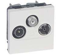 Legrand 079296 Prise TV-R-SAT Mosaic FM et DAB+ 2 Modules, Aluminium, Lot de 1