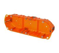 Legrand 080103 Boîte Multimatériaux Batibox 3 Postes 6 à 8 Modules Montage Vertical ou Horizontal, 40mm Profondeur, Orange, Lot de 1