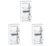Legrand 080282 Cadre Saillie Profondeur 40mm Mosaic pour 5 ou 2x2 Modules Vertical et Support, Blanc, Paquet de 3