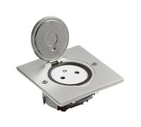 Legrand Prise de sol 089760 simple surface – 2P+T 16A 250V – Platine carrée Inox