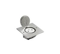 Legrand Prise de sol 089760 simple surface – 2P+T 16A 250V – Platine carrée Inox