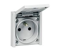 Legrand 090335 Prise de Courant Éclips Montage en Plastron Format Réduit, 2P+T, Gris