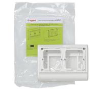 Legrand 098229 Cadre Double pour Appareillage Mosaic et Plinthe, 80mm x 20mm, Blanc