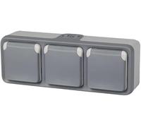 Legrand 191515 Plexo Prise murale triple étanche et résistante à l'eau (IP55) Gris - Version espagnole