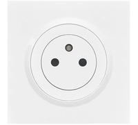 LEGRAND - Prise Electrique Murale 16A avec Terre dooxie Surface + Plaque Carrée - Prise 2P + T Affleurante avec Fond Rétractable - Fabriqué En France - Blanc