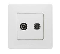 Legrand 396449 Prise ou prise pour télévision, Radio, Satellite Terminal de la gamme Niloé Monoblock, Mécanisme complet, Blanc