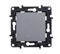 Legrand 398224 - Interrupteur ou commutateur lumineux composable 10AX pour installation encastrée - Gamme Niloé Step - Couleur aluminium