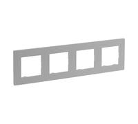 Legrand 398282 - Cadre quadruple de la gamme Niloé Step pour installation composable - Couleur aluminium