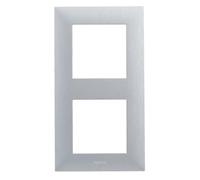 Legrand 398288 - Cadre double de la gamme Niloé Step pour installation composable, couleur inox