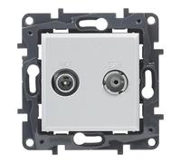Legrand 398316 - Prise TV-R/SAT Intermédiaire composable pour installation encastrée - Gamme Niloé Step - Couleur Aluminium