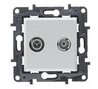 Legrand 398319 - Prise TV-R/SAT Final composable pour installation encastrée - Gamme Niloé Step - Couleur Aluminium