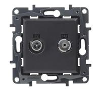 Legrand 398320 - Prise TV-R/SAT Final composable pour installation encastrée - Gamme Niloé Step - Couleur Anthracite