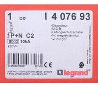 Legrand 4 076 93 Disjoncteur DX³6000 10kA U+N 230V 2A courbe C. 407693 6000 C2