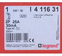 Legrand Interrupteur différentiel DX³ 411631 – 25 A 30 mA 2 pôles Type AC Vis/Auto