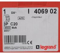 Disjoncteur 20A 6Ka Courbe C Triphasé Legrand Dx3 Auto - Vis