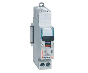 Legrand 406785 Dnx³4500 6kA Disjoncteur Phase+Neutre Arrivée Borne Automatique Sortie Borne à Vis, 1P+N, 230V, 25A, Courbe C, 1 Module