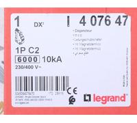 Legrand 407647 Disjoncteur DX³6000 10kA 1P 230V à 400V 2A courbe C. 4 076 47